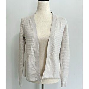 Women’s Toad&Co Cream Cotton Shaker Open Front Cardigan XS Organic Cotton